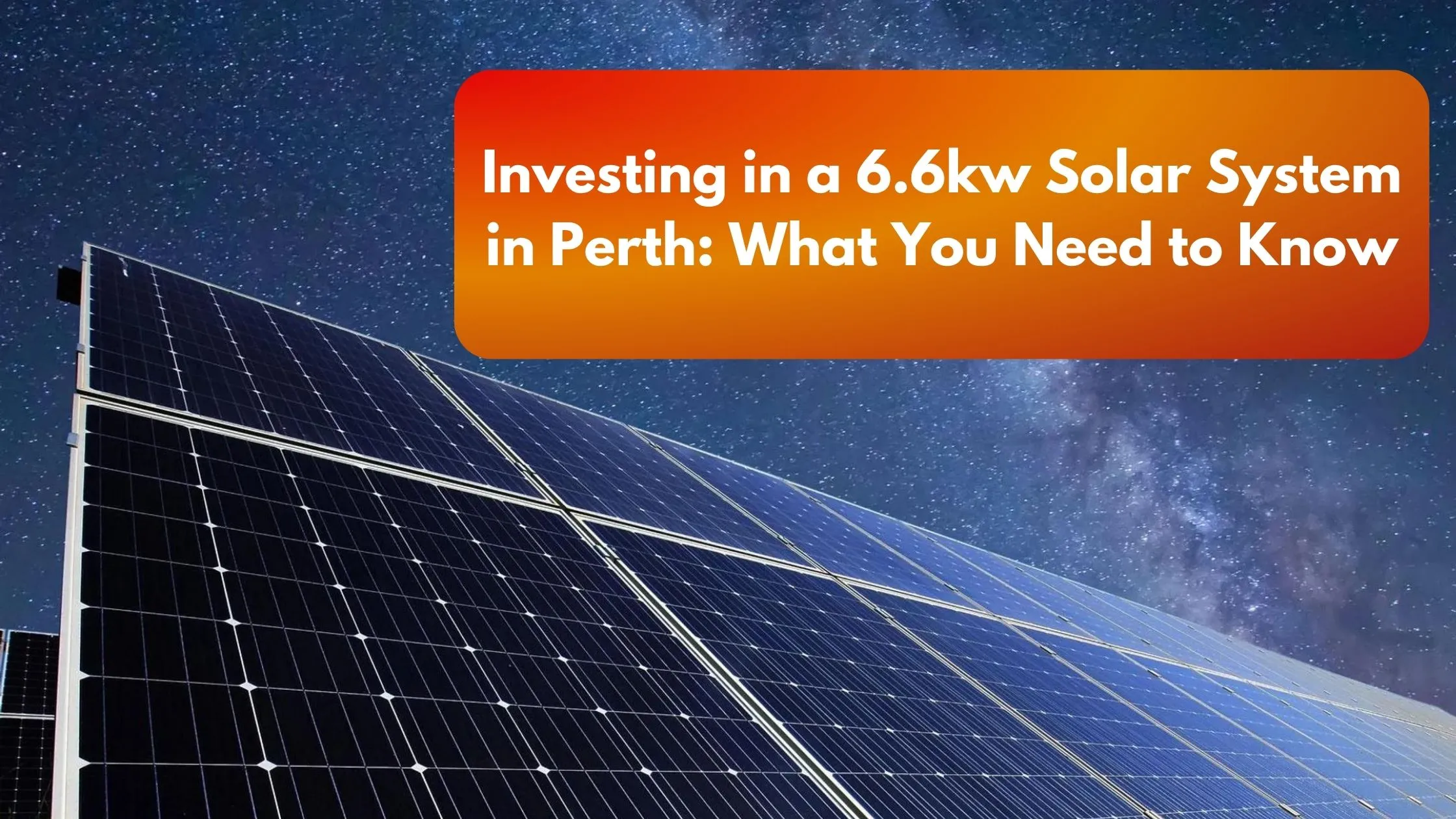 Savings With A 6.6kw Solar System In Perth | Best Solar Deals